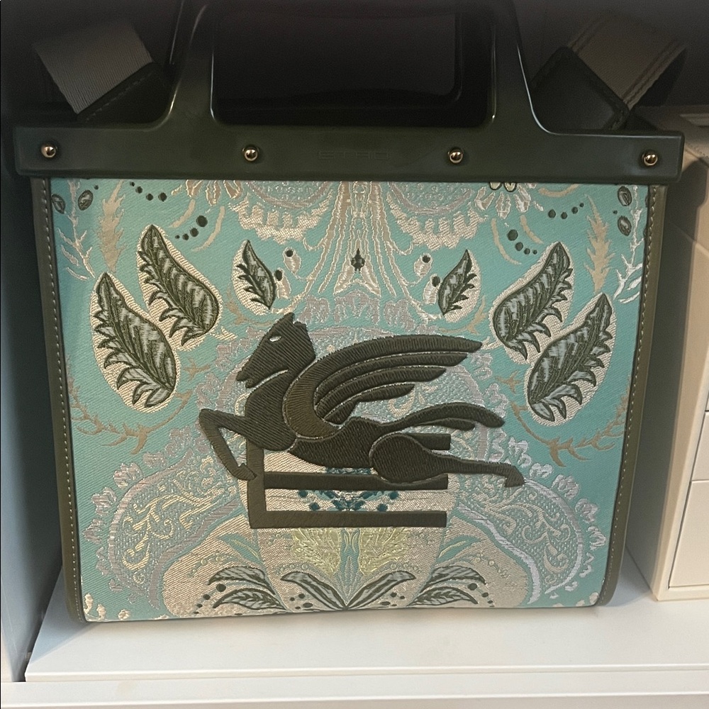 ETRO Green and Blue Pegasus Tote Bag  Love Trotter Tote